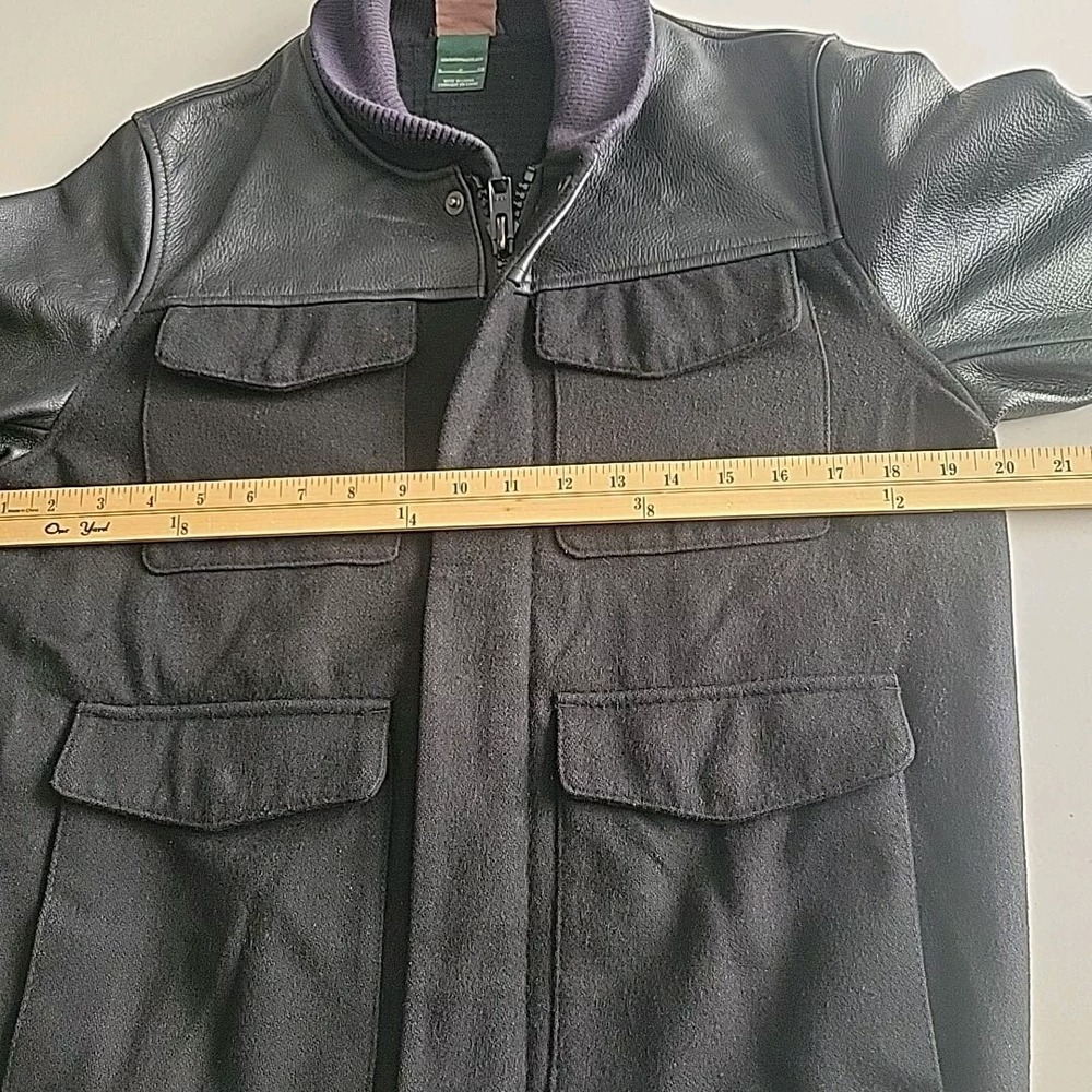 Nike Destroyer Bomber Jacket Mens S Blacked Out  Leather & Wool 485059-010 - Picture 10 of 12